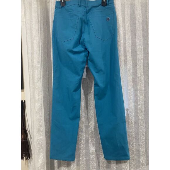 G/Fore Tour 5 Pocket Straight Leg Golf Pants 30x32 Stretch Teal Blue Polyester - Picture 4 of 6